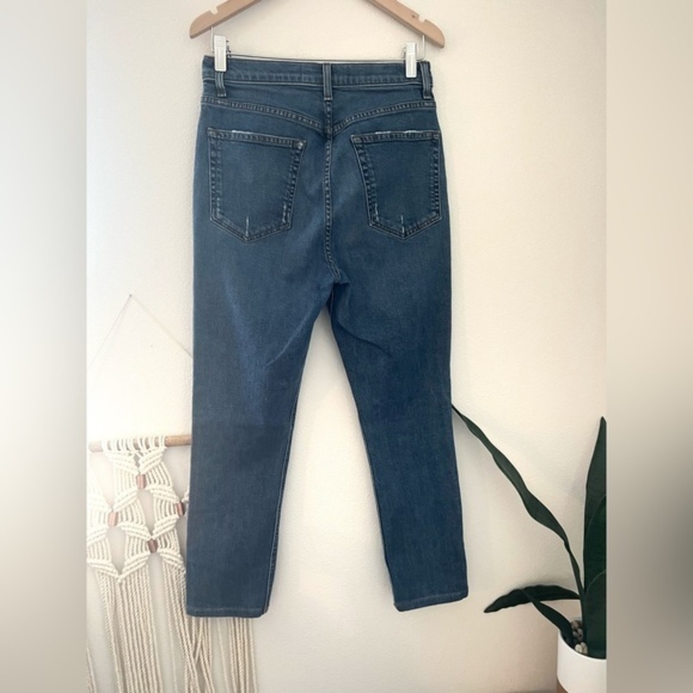 Reformation denim high rise jeans straight leg rhine wash jean coastal cowgirl - Picture 8 of 9